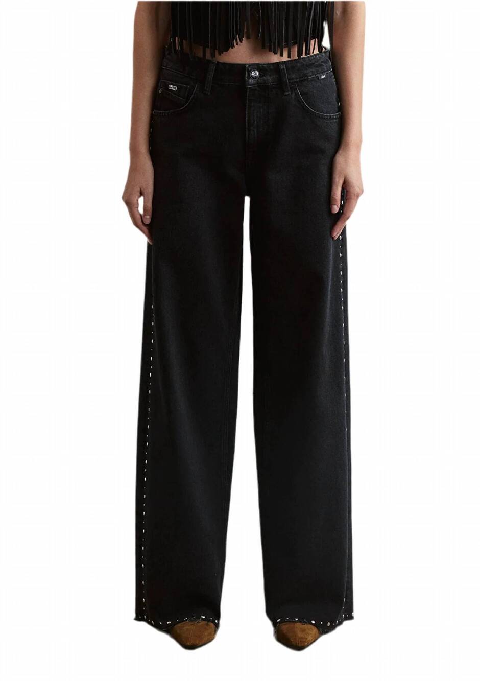 NEW MAVI rebecca studded smoke jean pants in black